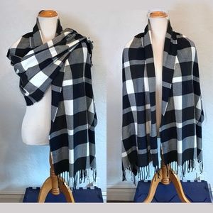 Plush Buffalo Check Shawl Wrap Lightweight Super Soft